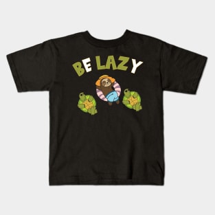 Be Lazy Funny Sloth Sayings Gift Kids T-Shirt